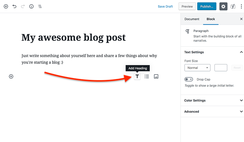 How-to-write-your-first-blog-post-in-Wordpress-How-to-add-headings